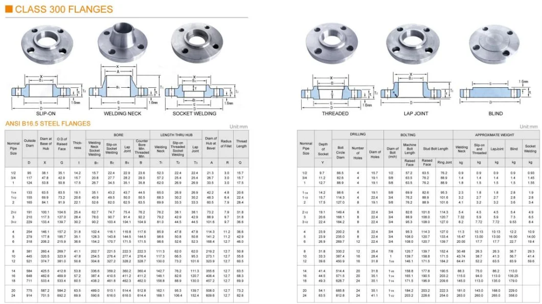 ASTM A105 ASME B16.5 Forged Stainless Steel &amp; Carbon Steel Flange as Customized